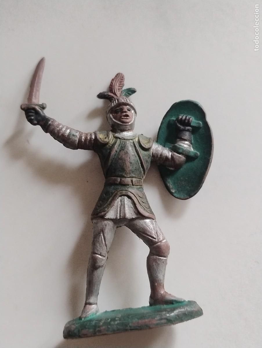 Figuras de goma y PVC: REAMSA :SOLDADO MEDIEVAL CRISTIANO SERIE EL CID CAMPEADOR A&Ntilde;OS 50 , GOMA REF. 131