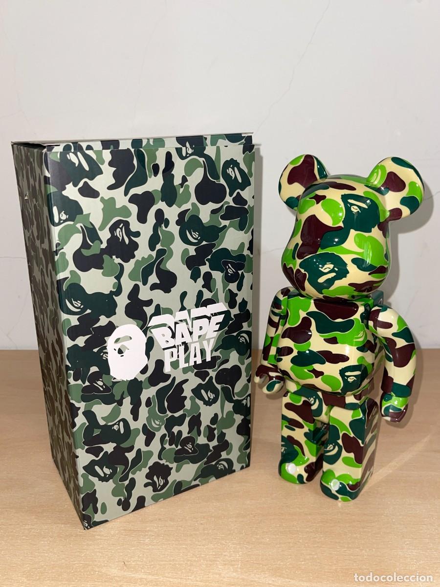 Gummi- und PVC-Figuren: Figura Bearbrick camuflaje Verde 400% 28cm Medicom Toy con caja Green Camo