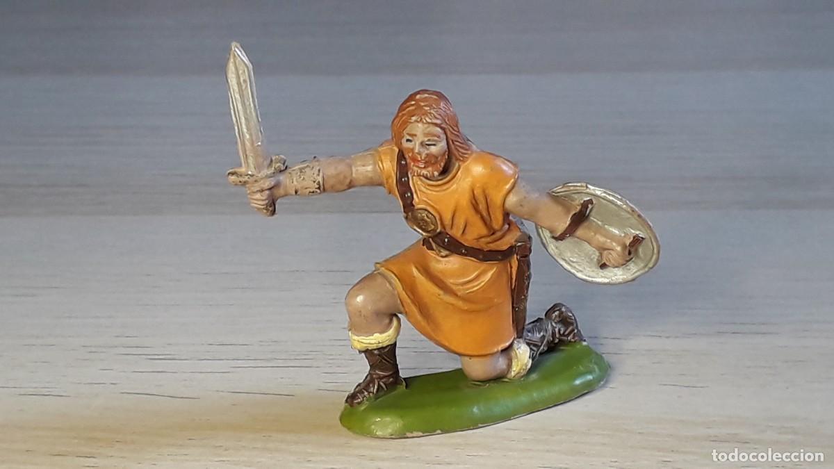 Figuras de goma y PVC: Guerrero Vikingo, fabricado en goma, Jecsan made in Spain, original a&ntilde;os 50-60.