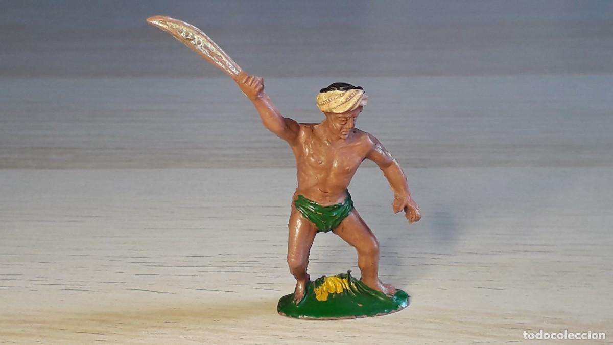 Figuras de goma y PVC: Guerrero Hind&uacute;, fabricado en goma, Lafredo tipo Jecsan, original a&ntilde;os 50-60.