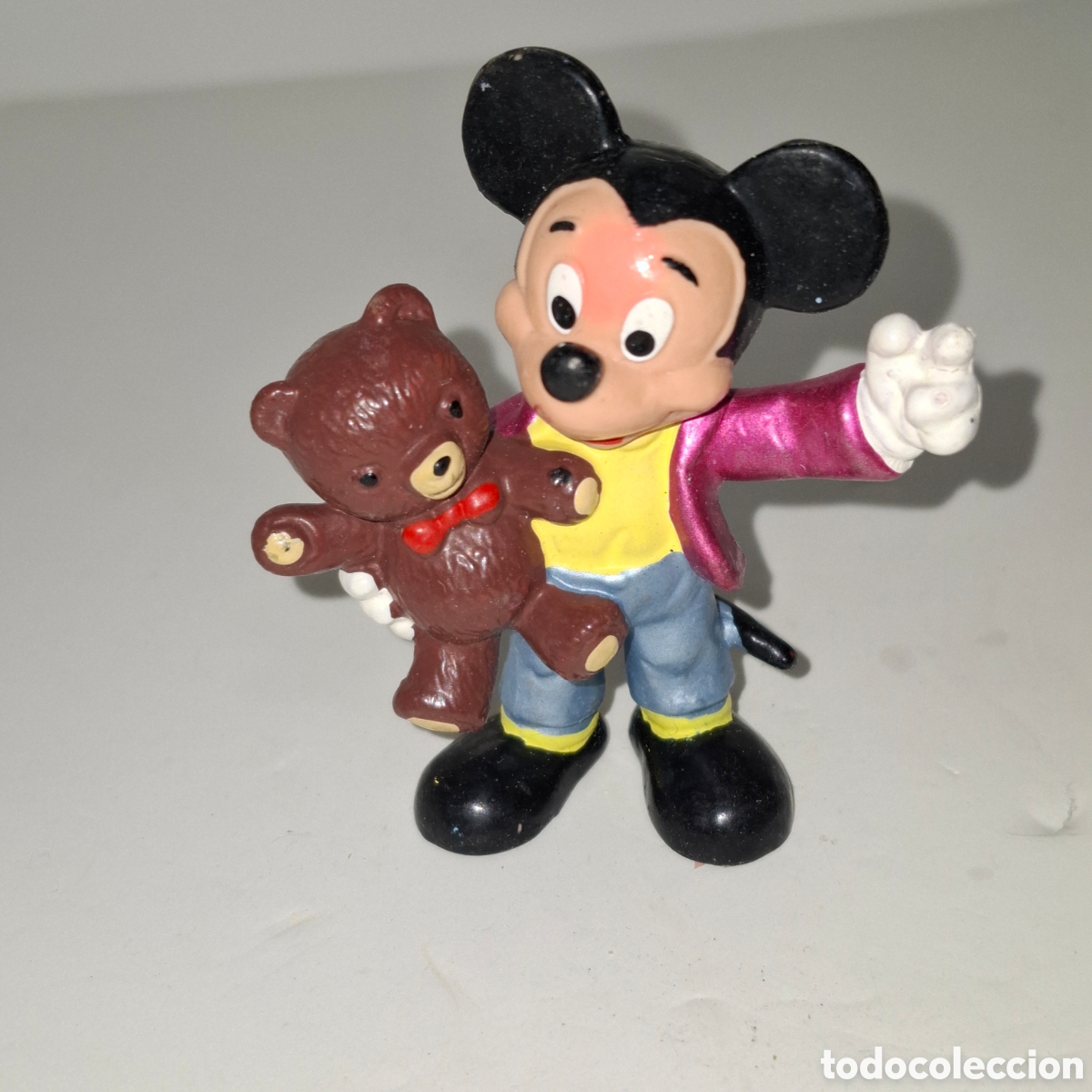 Figuras de goma y PVC: WALT DISNEY FIGURA DE PVC MADE IN GERMANY BULLY A&Ntilde;OS 80 MICKEY MOUSE BABY CON SU OSITO DE PELUCHE