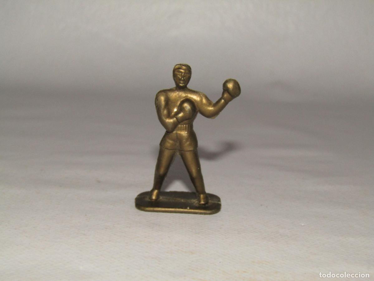 Figuras de goma y PVC: Antigua Figura de Boxeador en Pl&aacute;stico R&iacute;gido Tipo Cristalino Serie OLIMPIADAS