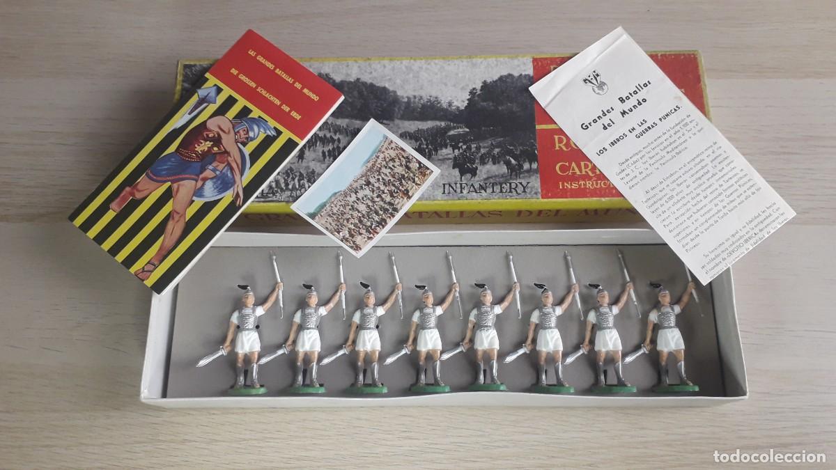 Figuras de goma y PVC: Soldados Iberos, pl&aacute;stico, GBM Batalla del Metauro, Rojas y Malaret Spain tipo Jecsan, a&ntilde;os 60.
