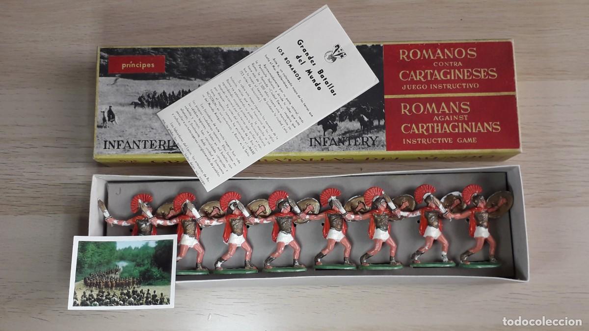 Figuras de goma y PVC: Pr&iacute;ncipes Romanos, pl&aacute;stico, GBM Batalla del Metauro, Rojas y Malaret Spain tipo Jecsan, a&ntilde;os 60.