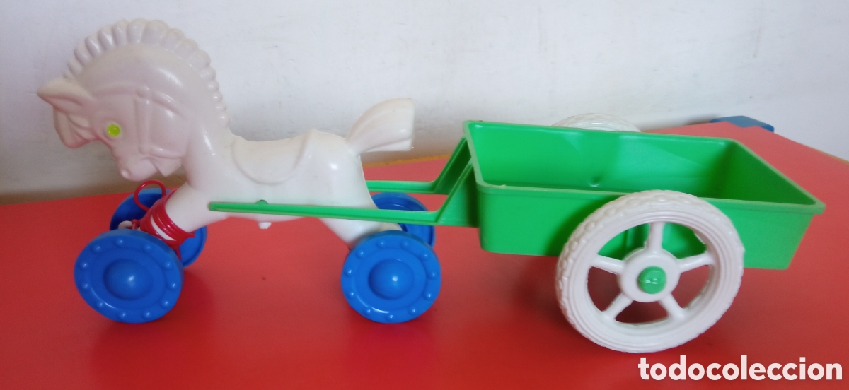 Figuras de goma y PVC: ARRASTRE CABALLITO CON CARRO.COLOMER 70'S.NUEVO.