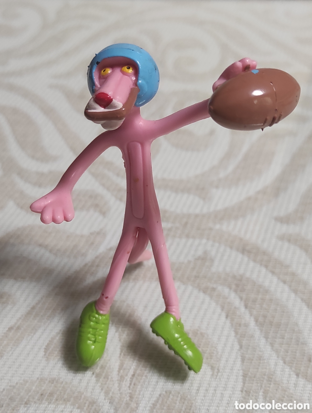 Figuras de goma y PVC: FIGURA GOMA PVC PANTERA ROSA FUTBOLISTA AMERICANO - SAN CARLO A&Ntilde;OS 80 - 9 CM