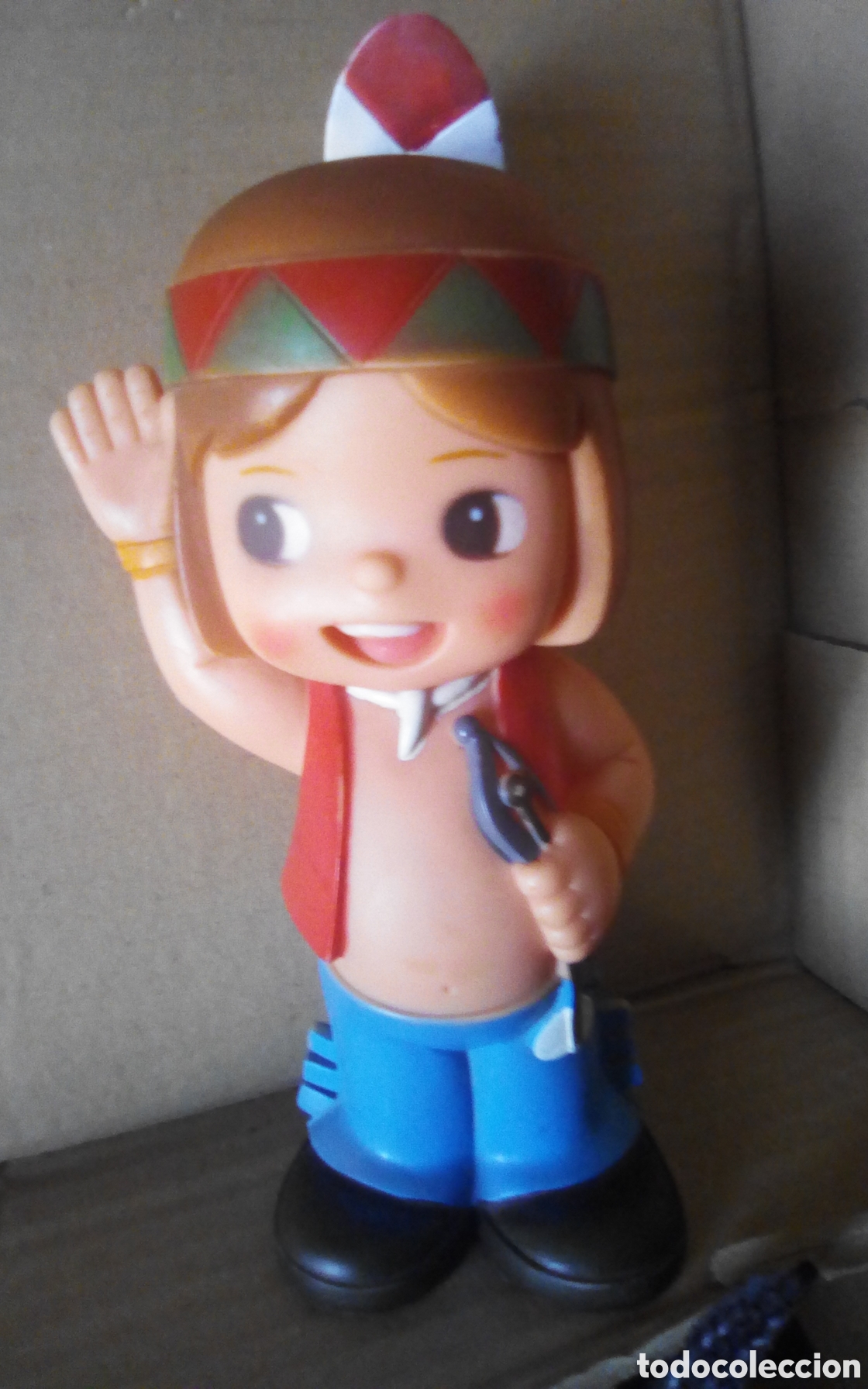 Rubber and PVC Figures: Figura de goma, Senda, el indio de la serie de dibujos animados El bosque de Tallac. Marca b. b.