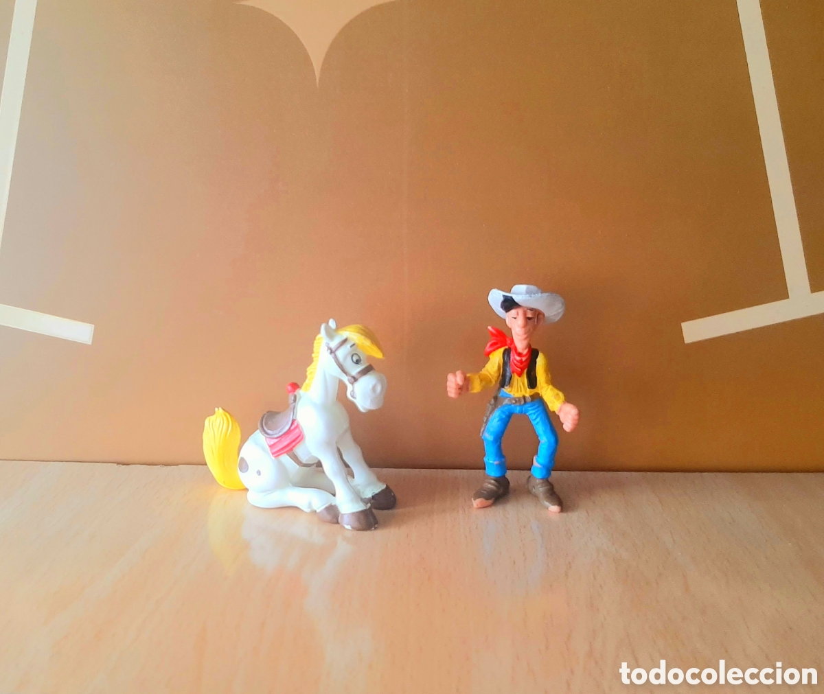 Figuras de goma y PVC: Figuras Lucky Luke y Jolly de Schleich 1984 Morris Dargaud