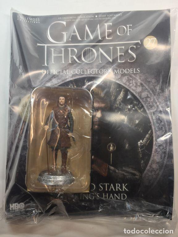 Figuras de goma y PVC: Figura Ned Stark (Mano del Rey) Colecci&oacute;n Oficial Figuras Juego de Tronos Eaglemoss No. 27 + Revista