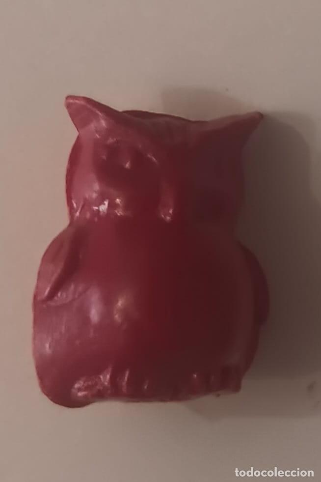 Figuras de goma y PVC: ANTIGUA FIGURA DE PLASTICO OPALINO ROSCON DE REYES FUTBOL ANIMALES BUHO A&Ntilde;OS 70