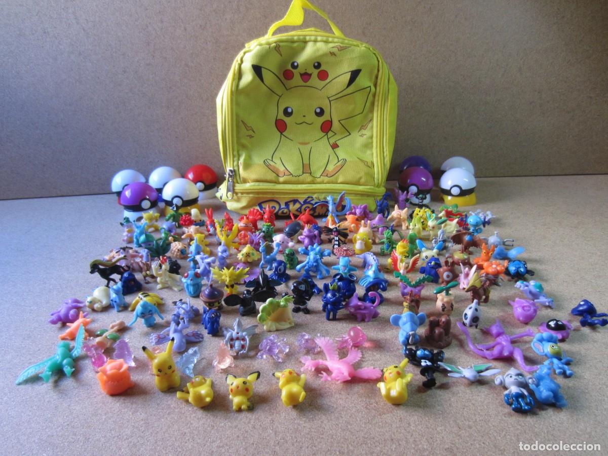 Figuras de goma y PVC: Lote 140 Peque&ntilde;as Figuras y Mochila Estilo Pokemon (PK China)