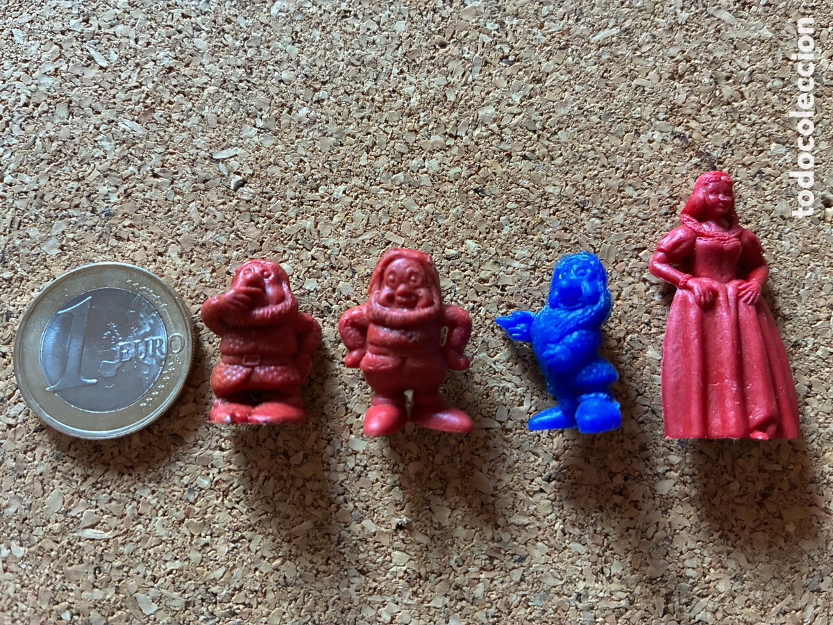 Figuras de goma y PVC: Lote figuras PVC Dunkin. Blanca Nieves y tres enanitos.