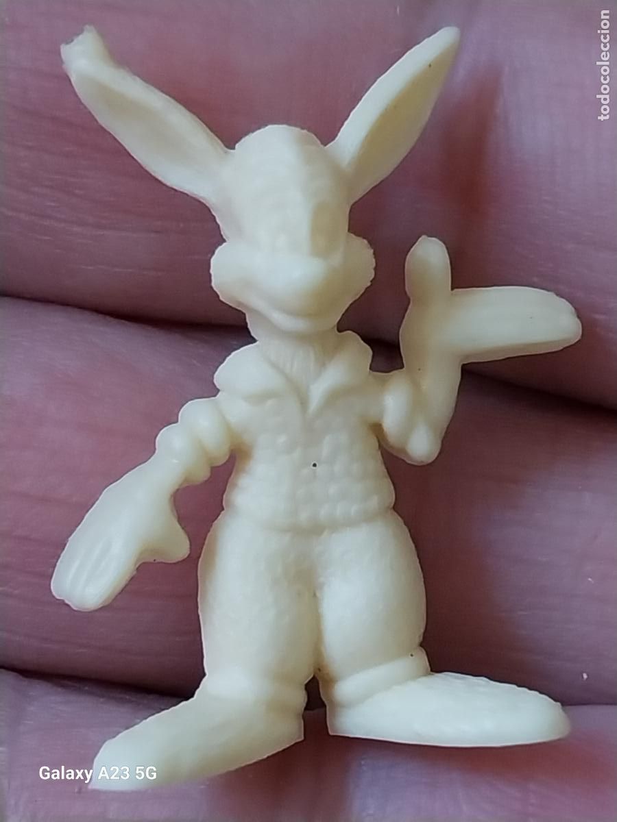 Figuras de goma y PVC: DUNKIN HERMANO CONEJO CHICLES COCA COLA FIGURA PL&Aacute;STICO BLANCO ORIGINAL A&Ntilde;OS 70 3.22CMS ALTO