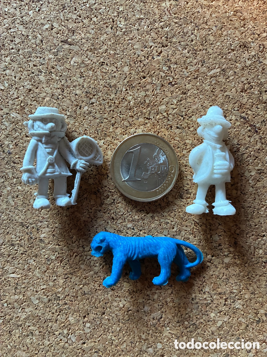 Figuras de goma y PVC: Lote figuras PVC Dunkin. Carpanta y Pepe gotera. Blanco sin pintar. Regalo pantera azul.