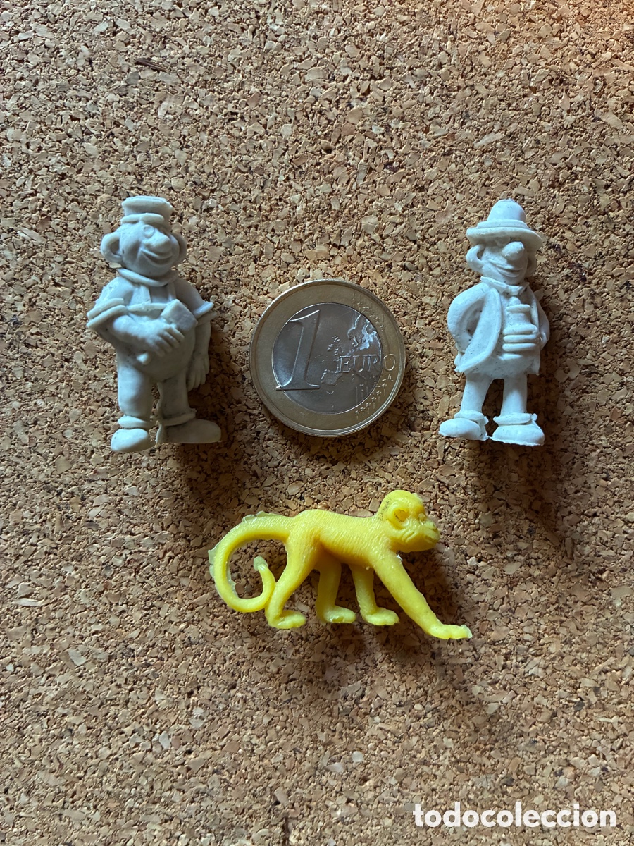 Figuras de goma y PVC: Lote figuras PVC Dunkin. Pepe gotera y Otilio . Bruguera. Blanco sin pintar. Regalo mono.