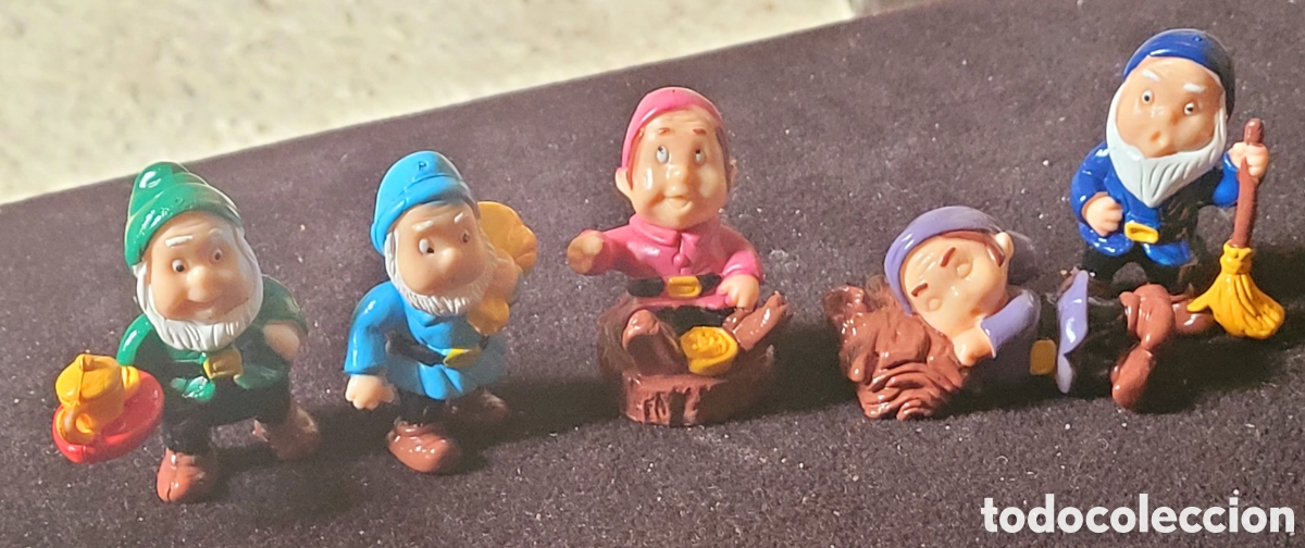 Figuras de goma y PVC: Bonito lote 5 figuras pvc goma Enanitos Blancanieves Educo Baby