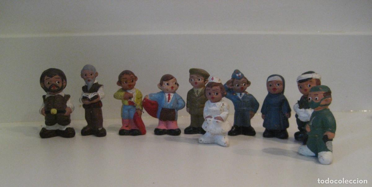 Figuras de goma y PVC: 10 figuras barro Alborox de Ferrandiz , torero , quijote , cmonja , soldado ..