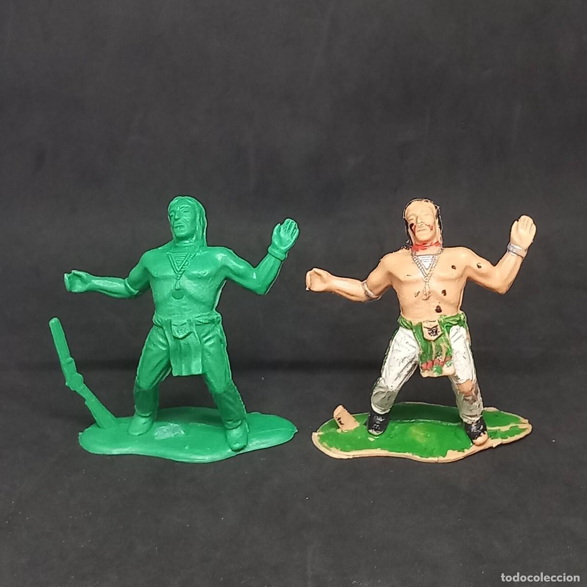 Figuras de Borracha e PVC: REAMSA OESTE GUERRERO INDIO Y INDIO MONOCOLOR REF 407 SERIE INDIOS SIOUX ORIGINAL A&Ntilde;OS 60/70 PTOY