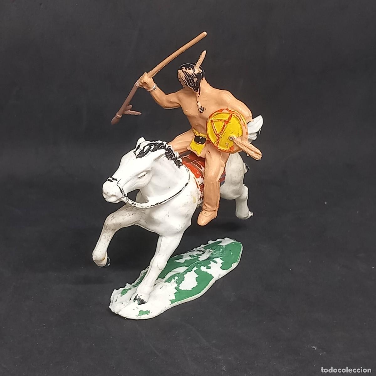 Figuras de Borracha e PVC: REAMSA OESTE GUERRERO INDIO A CABALLO CON BASE REF 406 SERIE INDIOS SIOUX ORIGINAL A&Ntilde;OS 60/70 PTOY