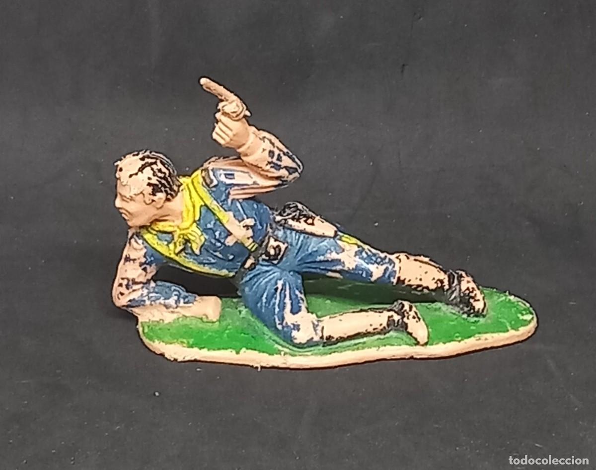 Figuras de goma y PVC: REAMSA OESTE SOLDADO TUMBADO 7&deg; CABALLER&Iacute;A FEDERAL REF 405 BATALLA LITTLE BIG HORN CUSTER 60-70 PTOY
