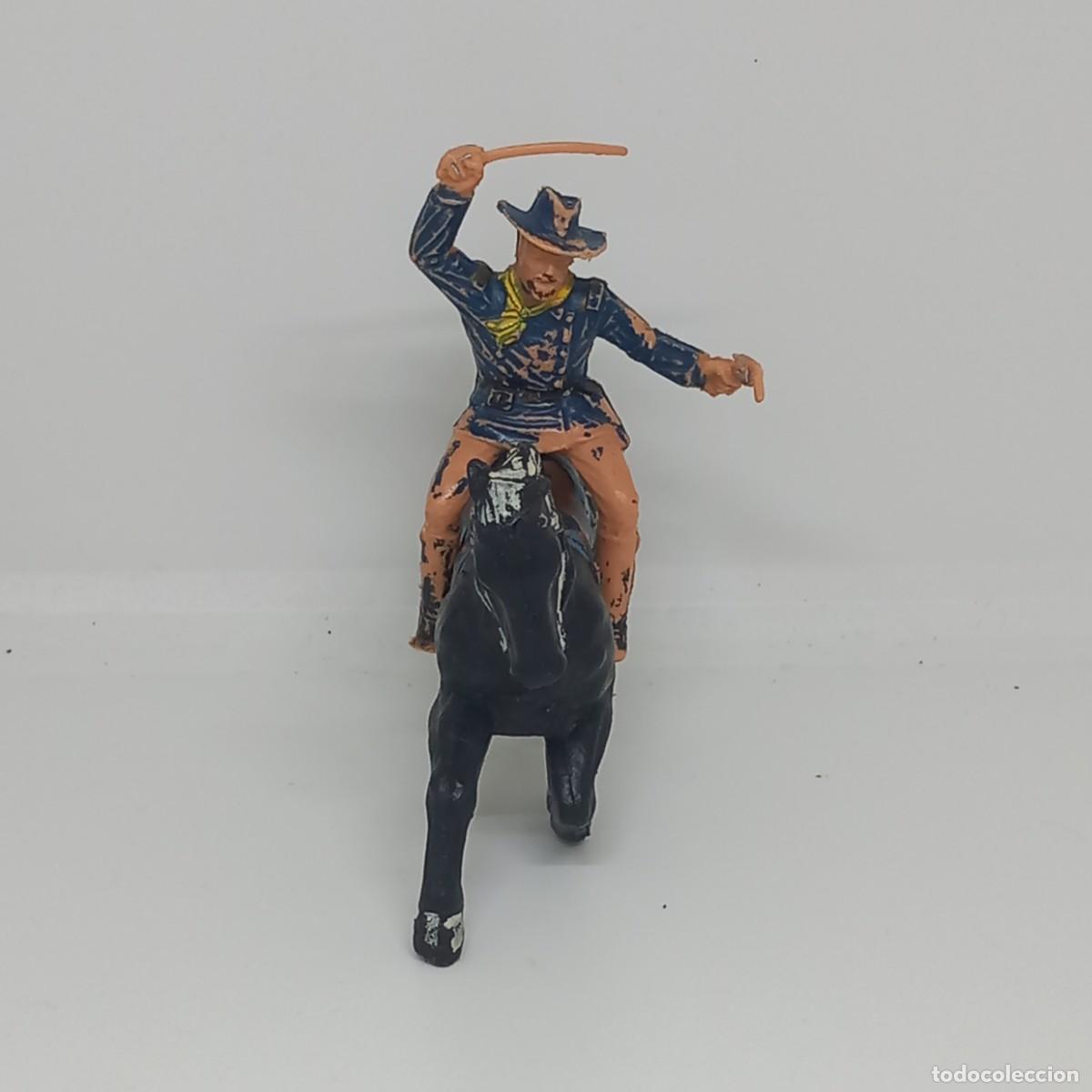 Figuras de goma y PVC: REAMSA OESTE SOLDADO 7&deg; CABALLER&Iacute;A FEDERAL JINETE CABALLO OFICIAL 398 LITTLE BIG HORN CUSTER PTOY