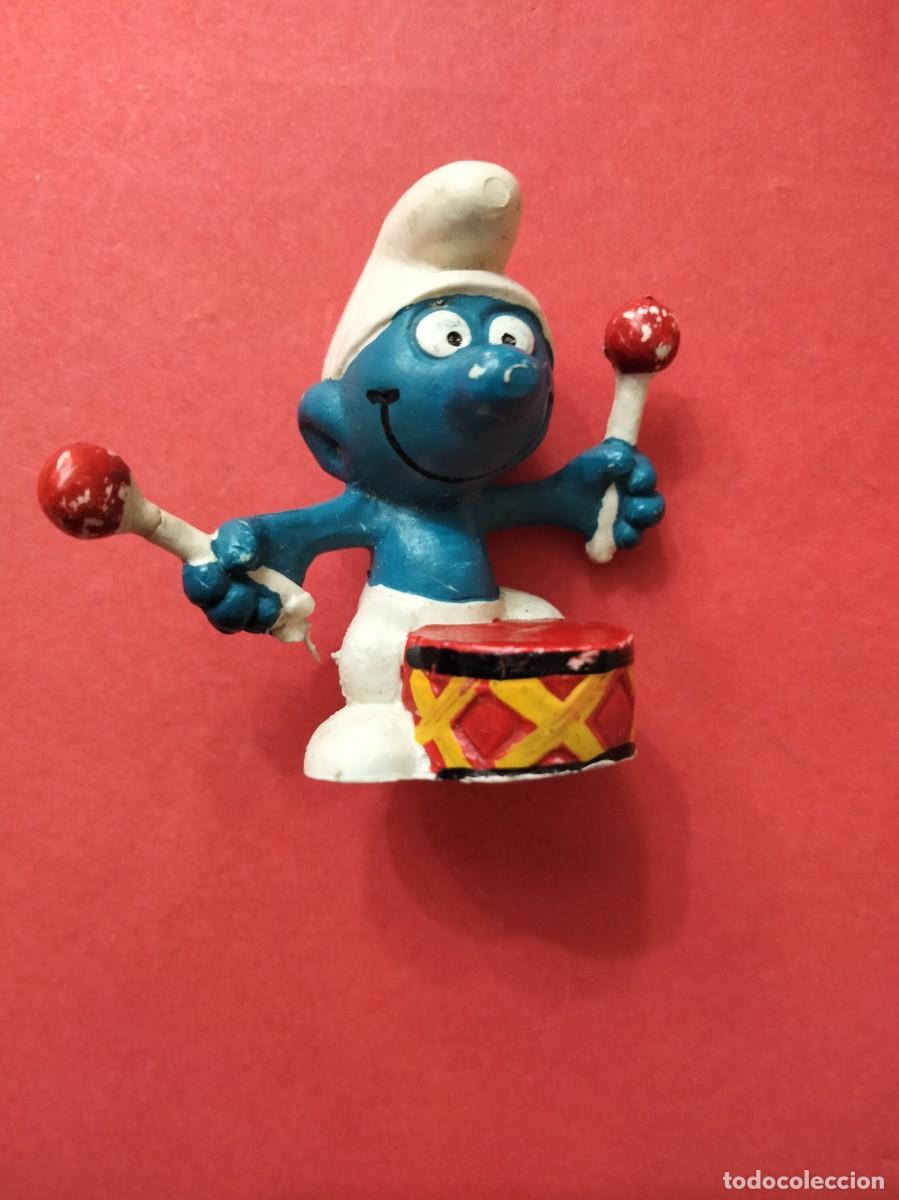 Figuras de goma y PVC: PVC Pitufo Tamborilero PEYO