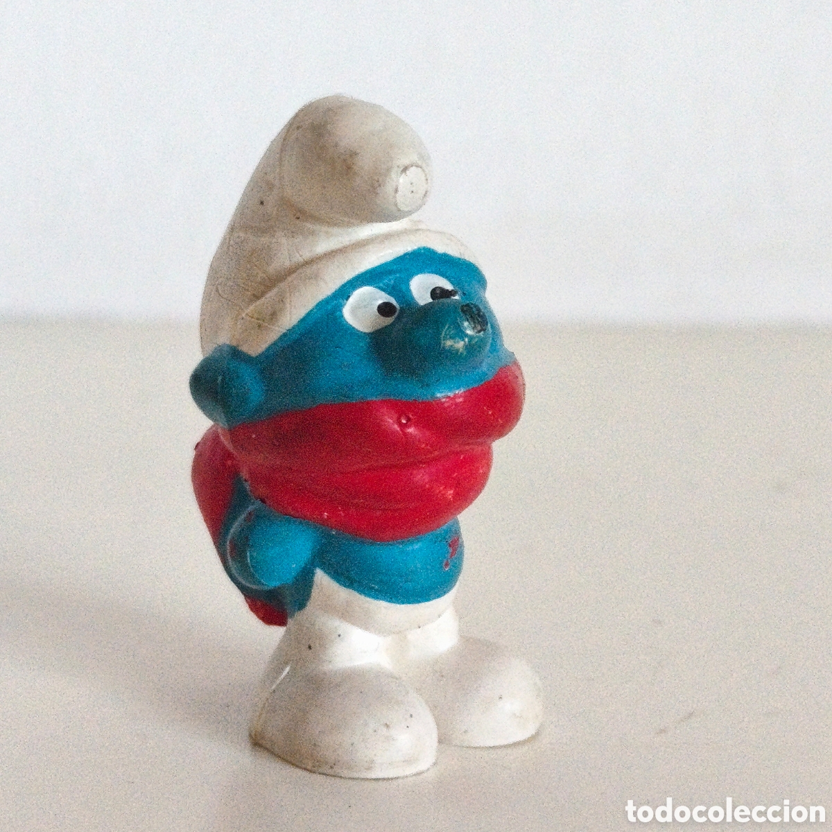 Figuras de goma y PVC: Pitufo con bufanda, Peyo, Schleich, W. Germany 1979-1983