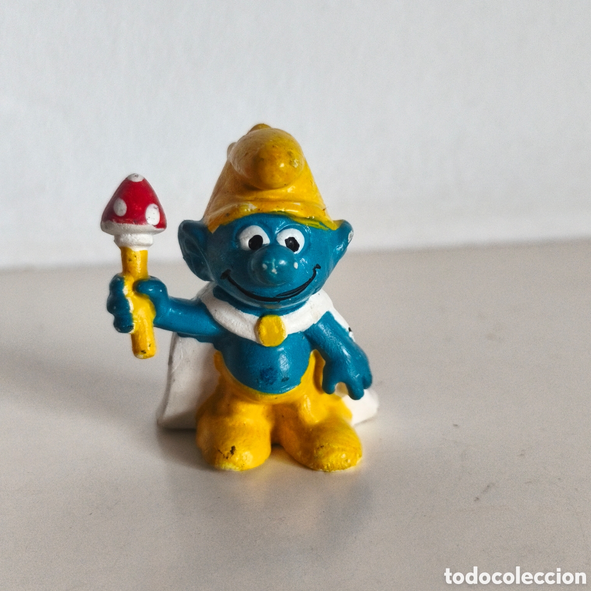 Figuras de goma y PVC: Pitufo Rey, primera edici&oacute;n, leer descripci&oacute;n (1973-1975)