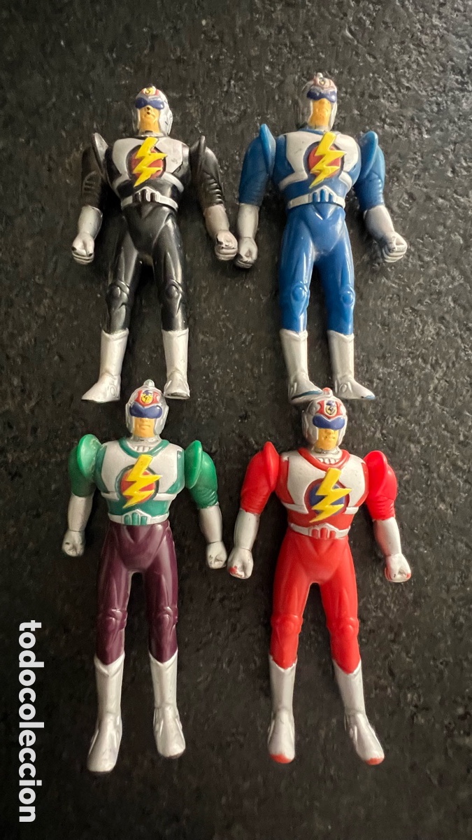 Figuras de goma y PVC: LOTE DE 4 FIGURAS PVC MEGA POWER FIGHTER AZUL / BOOTLEG POWER RANGERS