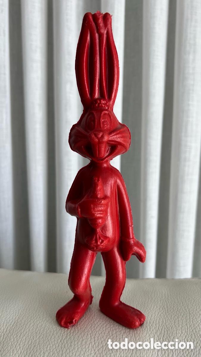 Figuras de goma y PVC: ANTIGUA FIGURA BUGS BUNNY WARNER PVC PL&Aacute;STICO ROJO 25 CM DE ALTO ORIGINAL A&Ntilde;OS 80 - 90