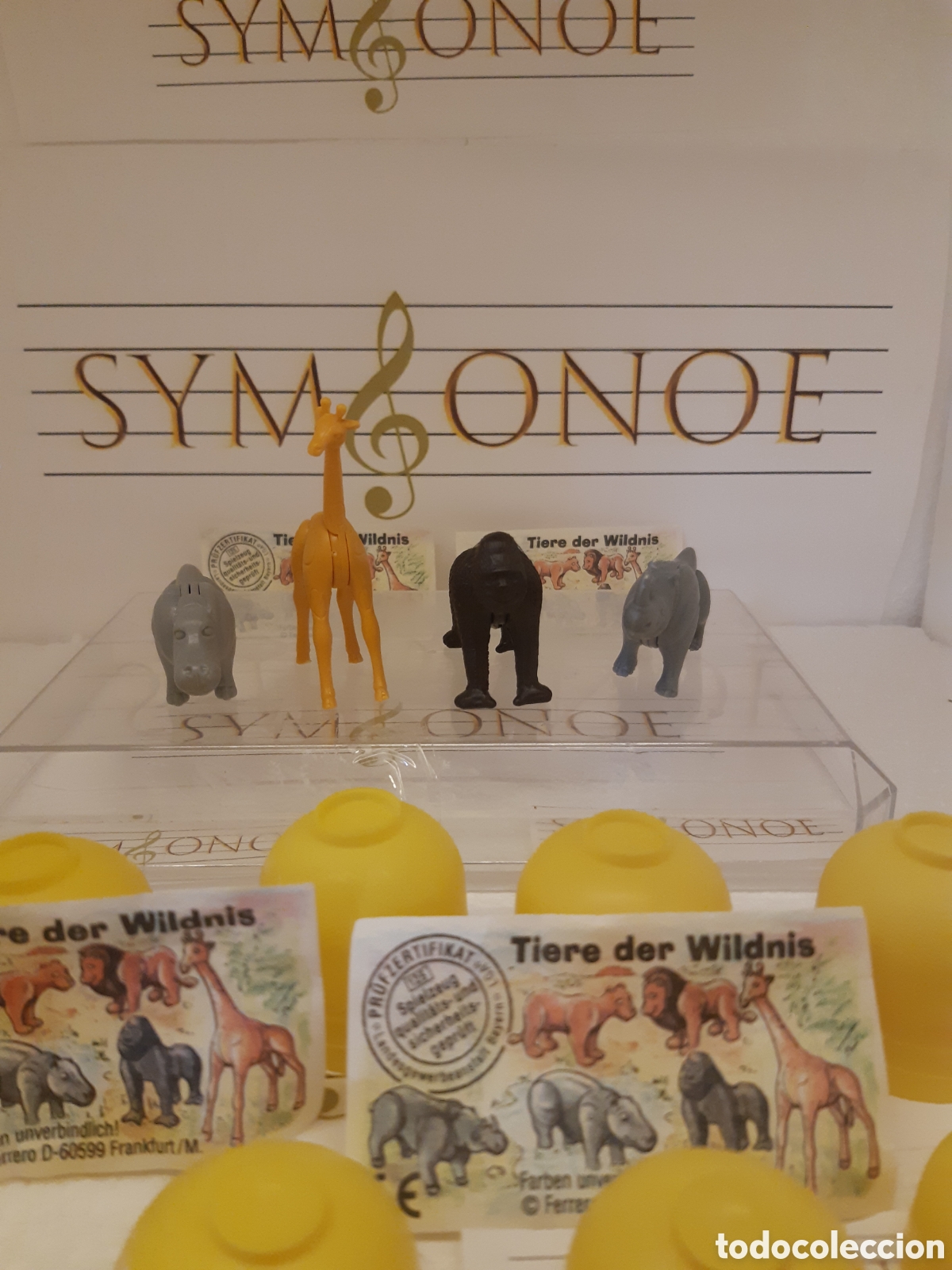 Figuras de goma Kinder: Animales Rinoceronte Gorila Hipop&oacute;tamo Jirafa kinder Sorpresa Ferrero