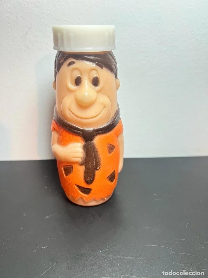 Figuras de goma y PVC: Botella vintage 1977 Pedro Picapiedra