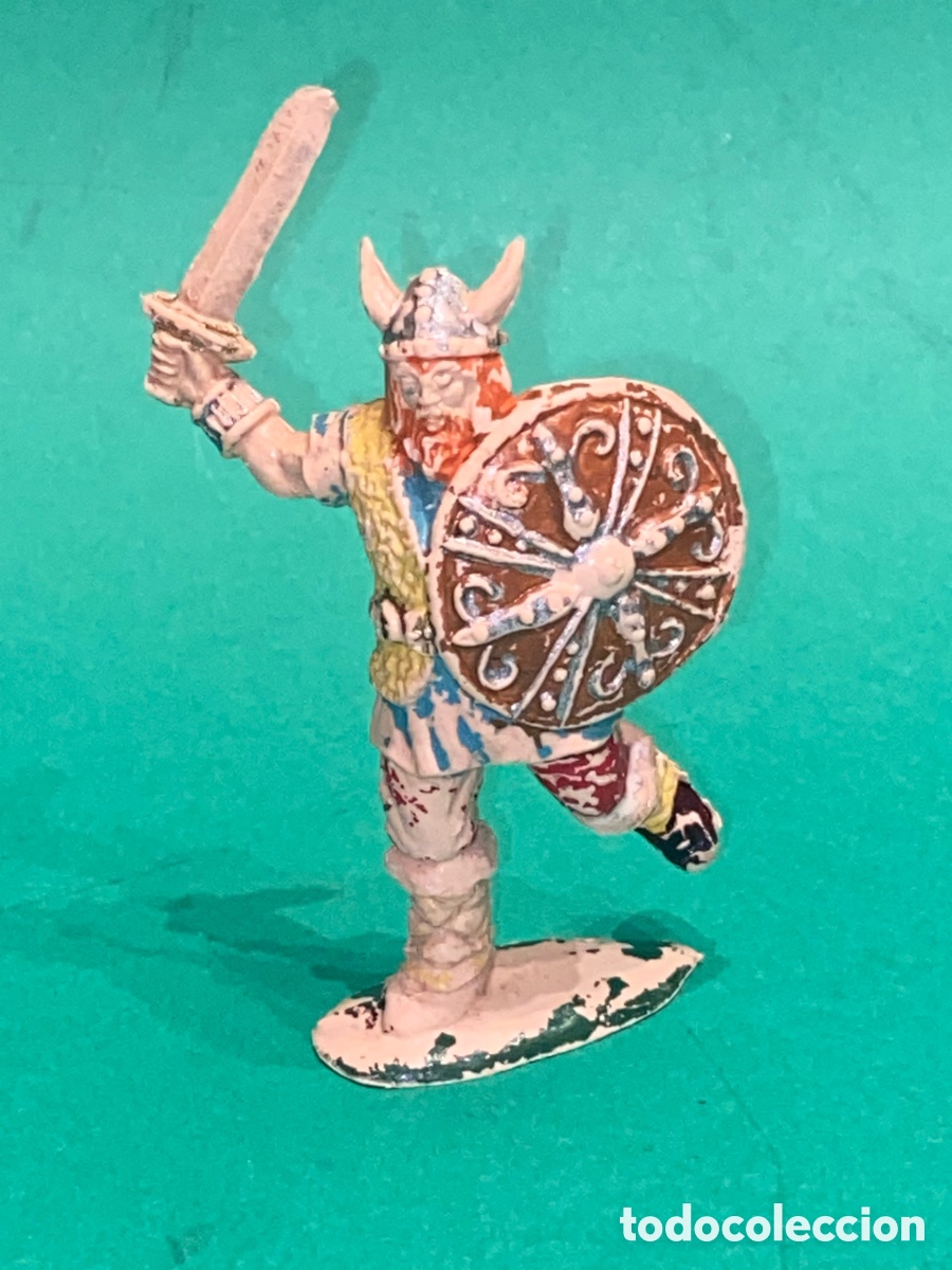 Figuras de goma y PVC: Guerrero Vikingo, fabricado en goma, Comansi *La F&aacute;brica* , original a&ntilde;os 50-60. (Tipo JECSAN)