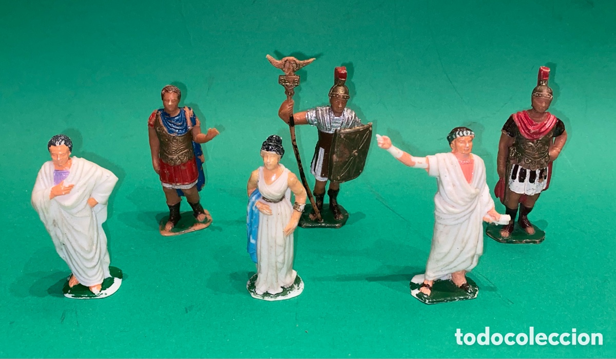 Figuras de goma y PVC: JECSAN - 6 FIGURAS DE ROMANOS, 1963, en pl&aacute;stico. (Tipo REAMSA)