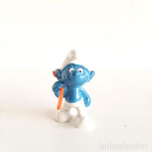 Figuras de goma y PVC: Puffo vagabondo SCHLEICH 20088 GERMANY- Schleich Wandering Smurf - Pitufo errante 20088 Alemania