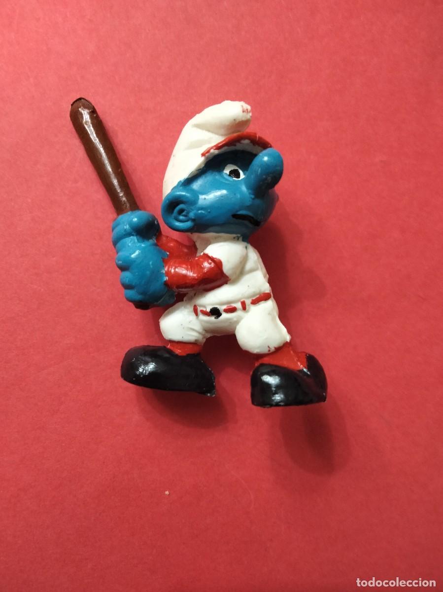 Figuras de goma y PVC: Pitufo PVC Jugador de b&eacute;isbol PEYO