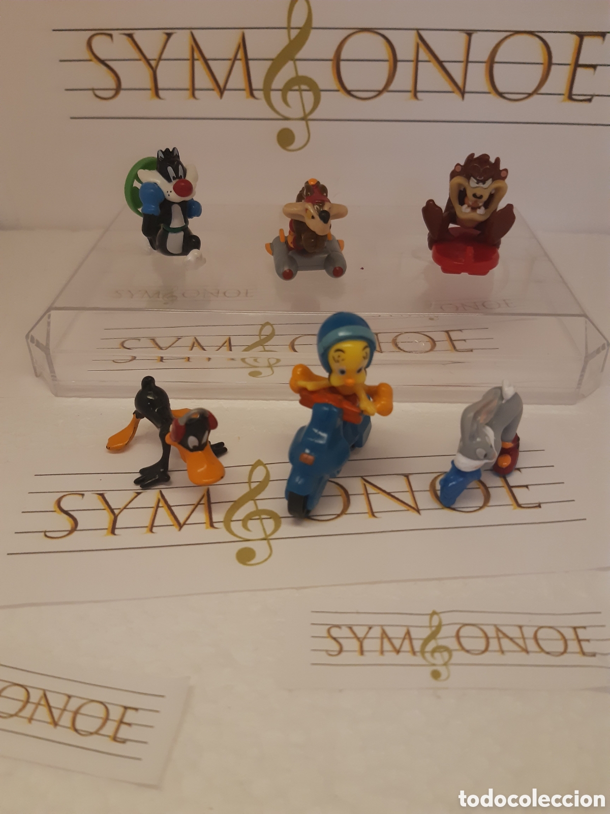 Figuras de goma Kinder: Lote 6 figuras colecci&oacute;n Looney Tunes Kinder Sorpresa warner Piolin Silvestre Demonio coyote