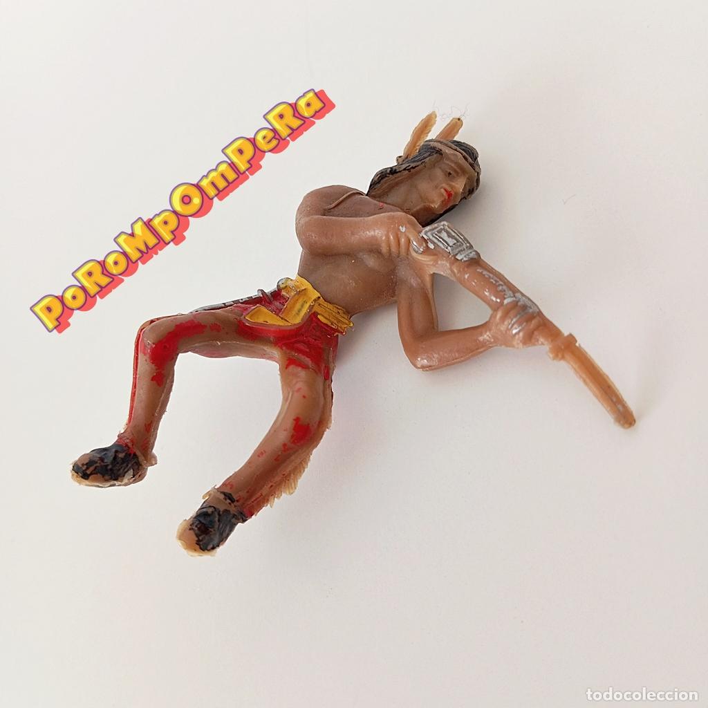 Figure di Gomma e PVC: Figura indio sin caballo con rifle o escopeta similar COMANSI JECSAN REAMSA ELASTOLIN GOMARSA ?