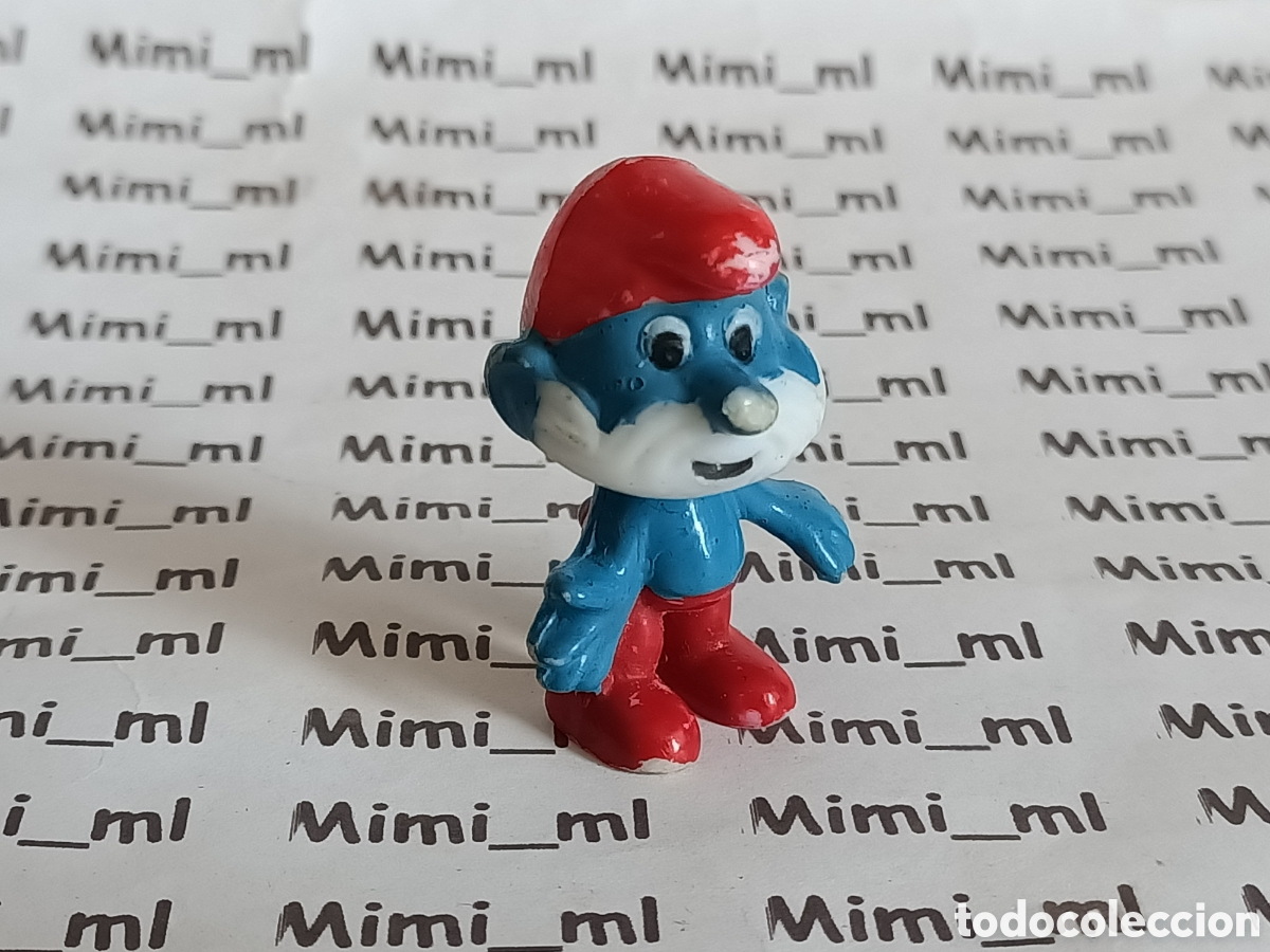 Figuras de goma Kinder: Figura Ferrero pap&aacute; pitufo Peyo smurfs