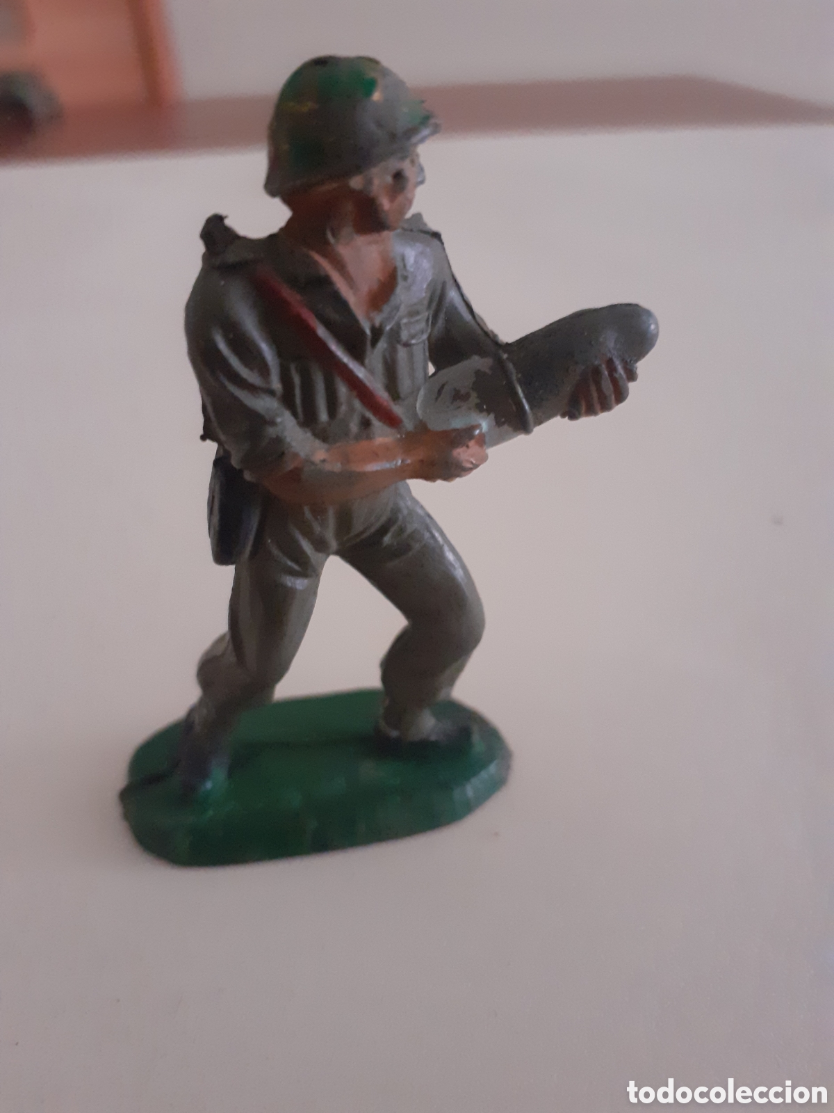 Figuras de goma y PVC: FIGURA SOLDADO AMERICANO CARGADOR DE CA&Ntilde;ON GOMA PECH,REAMSA,JECSAN