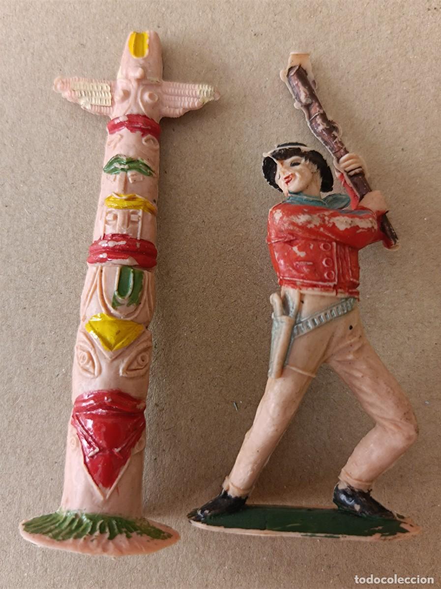 Figuras de goma y PVC: LOTE DE INDIOS Y VAQUEROS DE PL&Aacute;STICO FABRICANTE JECSAN - Foto 13