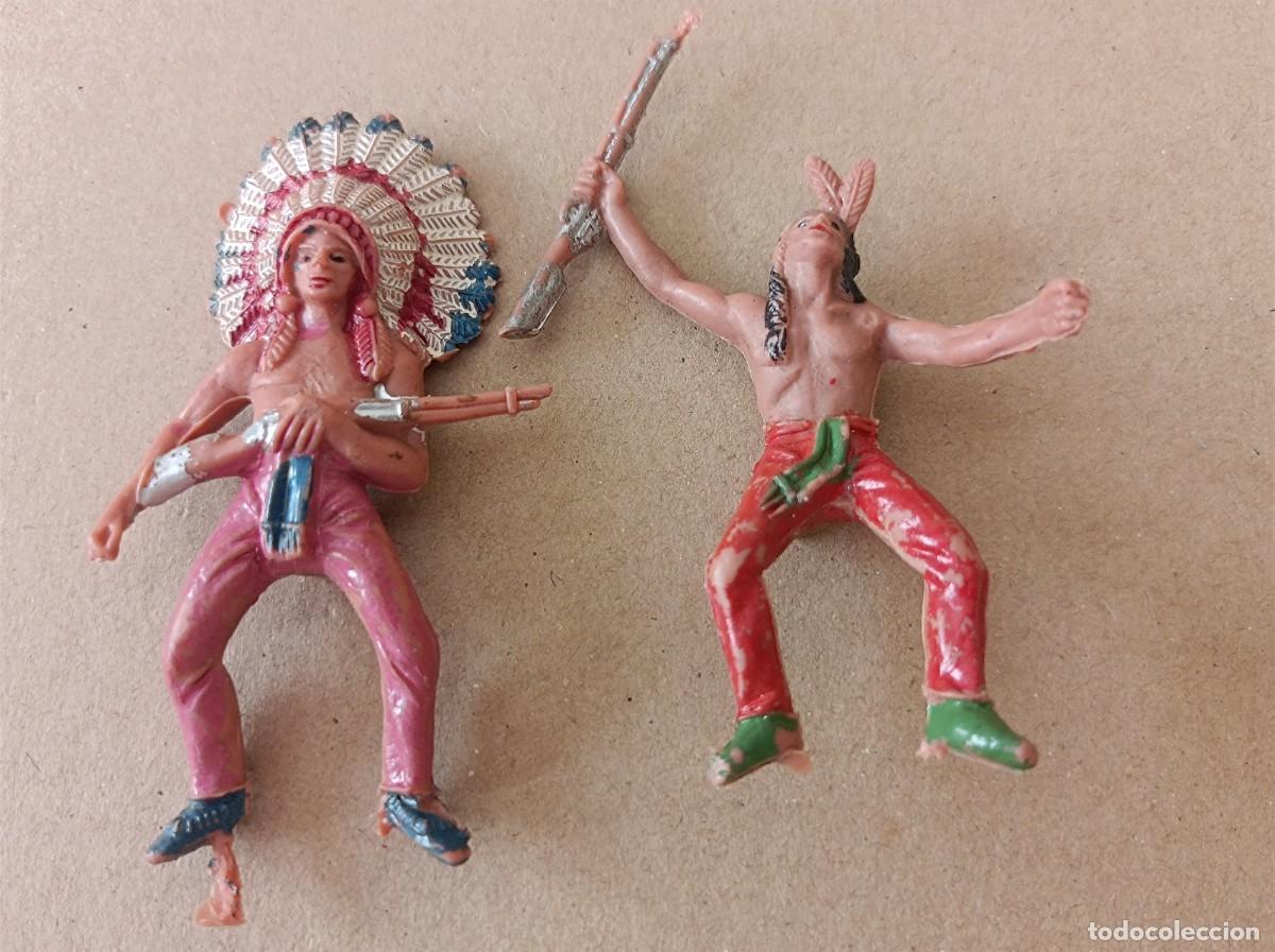 Figuras de goma y PVC: LOTE DE INDIOS Y VAQUEROS DE PL&Aacute;STICO FABRICANTE JECSAN - Foto 16