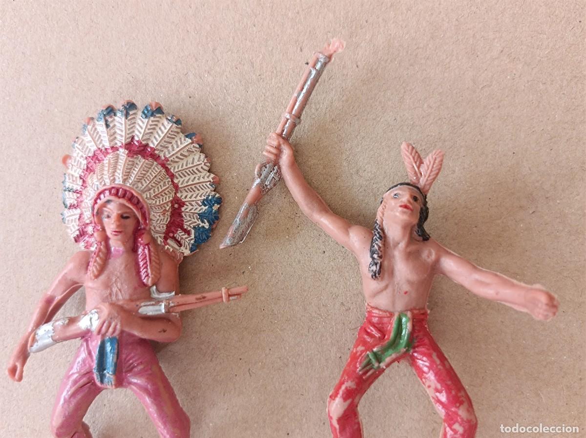 Figuras de goma y PVC: LOTE DE INDIOS Y VAQUEROS DE PL&Aacute;STICO FABRICANTE JECSAN - Foto 17