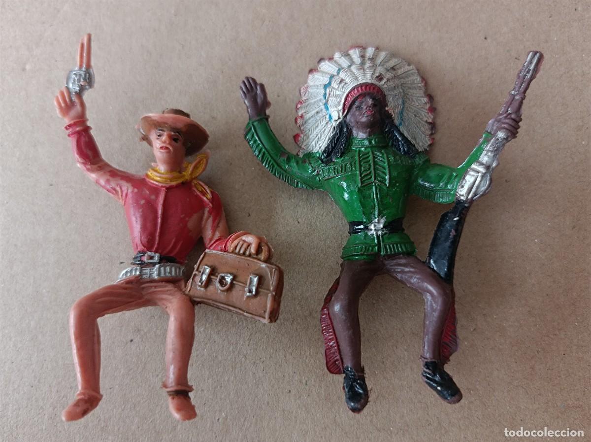 Figuras de goma y PVC: LOTE VAQUEROS INDIOS Y ACCESORIOS DE PL&Aacute;STICO FABRICANTE COMANSI - Foto 21