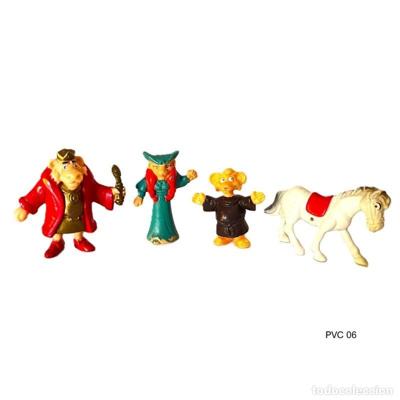 Figuras de goma y PVC: LOTE 4 FIGURAS PVC: SYLVAN, H&Eacute;ROE DE LA ESPADA M&Aacute;GICA: PRINCESA DIANA, REY CARLOS, PRIOR Y CABALLO.