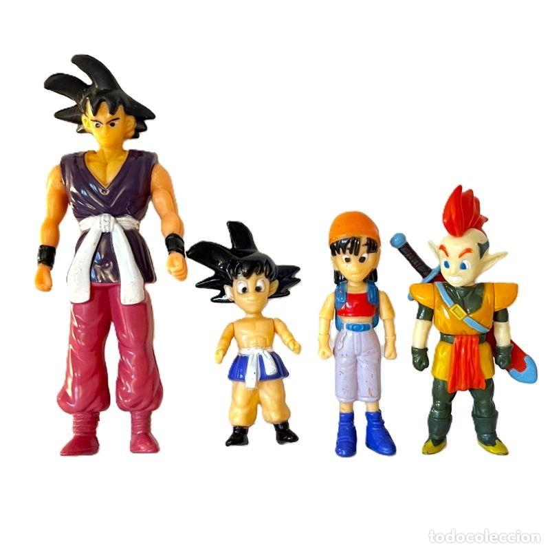 Figuras de goma y PVC: 4 FIGURAS PL&Aacute;STICO VINTAGE MANGA Y ANIME BOLA DE DRAG&Oacute;N: MINOSHA MINOTIA, NI&Ntilde;O GOKU, PAM, SON GOHAN