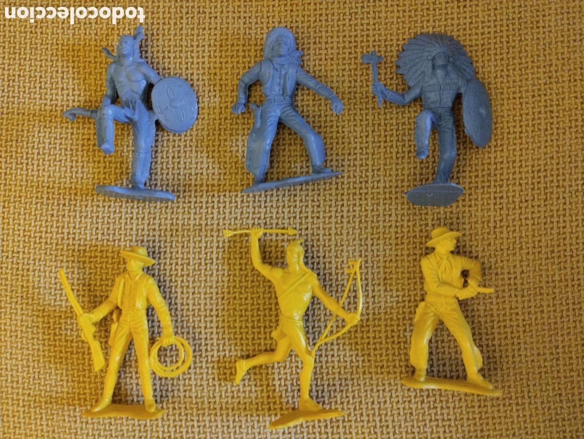 Figuras de Borracha e PVC: Lote Indios y vaqueros antiguos