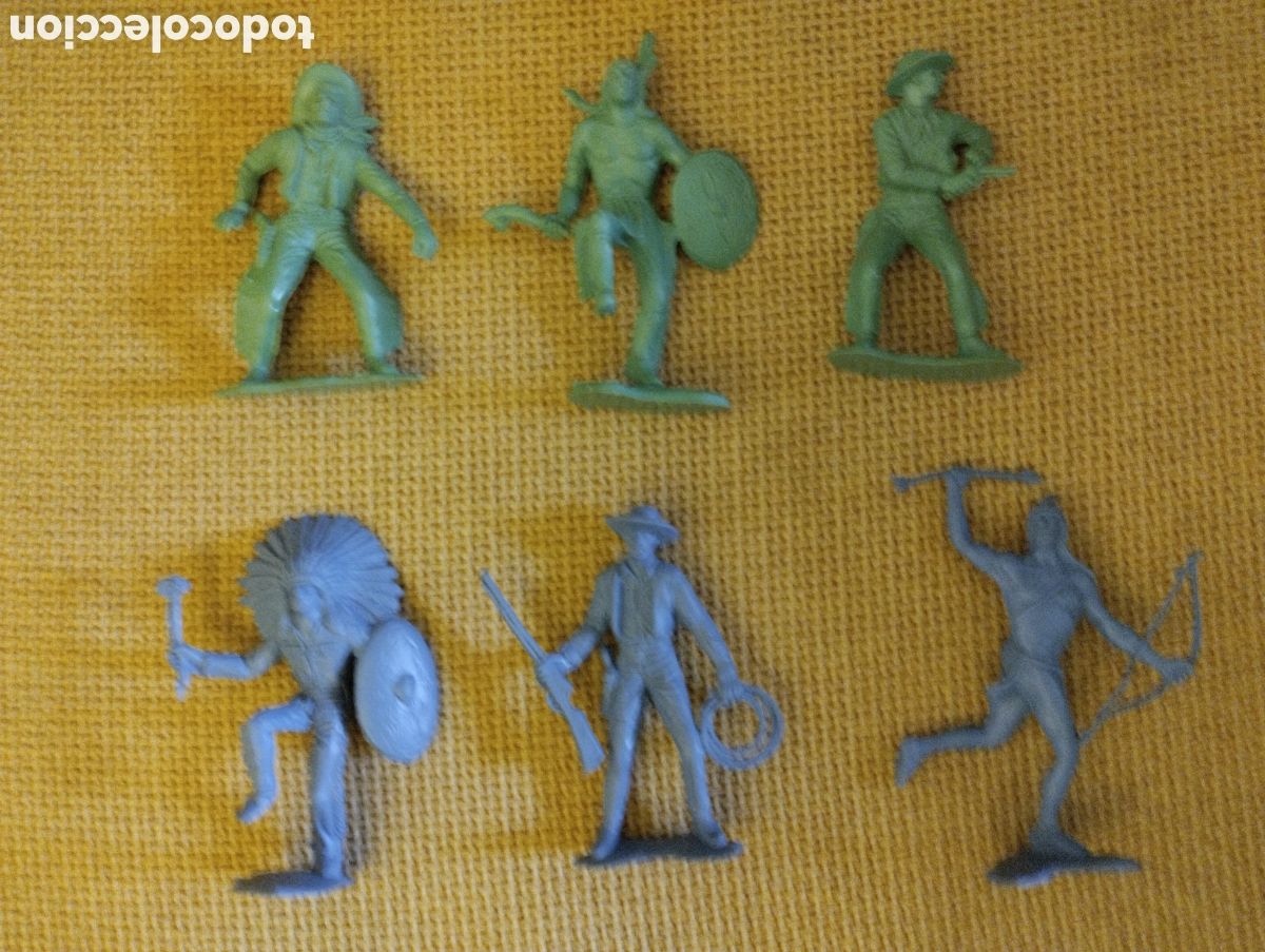 Figuras de Borracha e PVC: Lote Indios y vaqueros antiguos