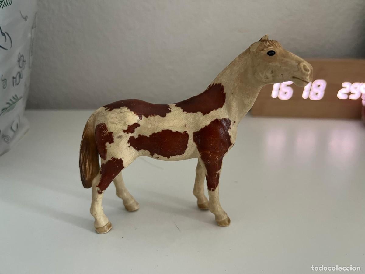 Figuras de goma y PVC: JUGUETE DE GOMA Y PVC ANIMAL SCHLEICH CABALLO BLANCO Y MARRON 1998