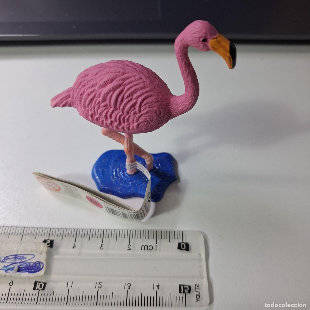 Figuras de goma y PVC: FIGURA DE FLAMENCO ROSA BULLYLAND 63716 - JUGUETE MINIATURA DE COLECCI&Oacute;N 7.7CM